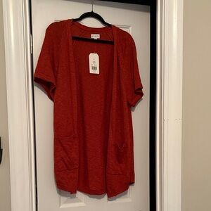 Wonderly paprika short sleeve open Sweater nwt